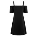 thumbnail image 6 of LEEYNEER RHWHOGLL Womens Sexy Zipper Deep V Neck Dress  Off Shoulder Short Sleeve Strap Open Back Party Mini Dress  T Shirt Dress Summer Holiday Sundress Strapless Sexy Sling Short Dress, 6 of 6