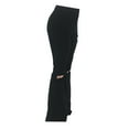 thumbnail image 3 of Women Lady Fashion Hole Zipper Wide Leg Pants Boot Cut Pant Jeans Trousers, 3 of 5