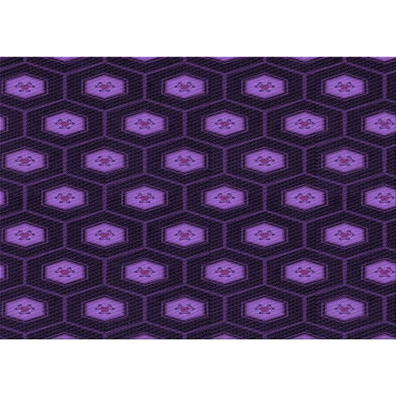 Ahgly Company Machine Washable Indoor Rectangle Transitional Deep Purple Area Rugs, 7' x 9'