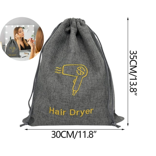 Dvruxg Drawstring Storage Bags for Hair Dryer, Blow Dryer Travel Case with Drawstring Shoe Pouch, Universal Cosmetic Bag for Travel Wallet Organizer