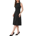 thumbnail image 4 of VESTIDO SIN MANGAS DE CUELLO REDONDO DE CINTURA ALTA A-LINE DE INSPIRE CHIC M MUJER NEGRO, 4 of 6