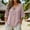 Pink, variant on Green Boho Chic 3/4 Sleeve Blouse for Women Striped Tassel Tie Keyhole Cutout Design Relaxed Loose Fit Soft Cotton Casual Top,Size M