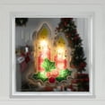 thumbnail image 3 of Northlight Lighted Berry Candle Christmas Window Silhouette - 12" - Clear Lights, 3 of 6