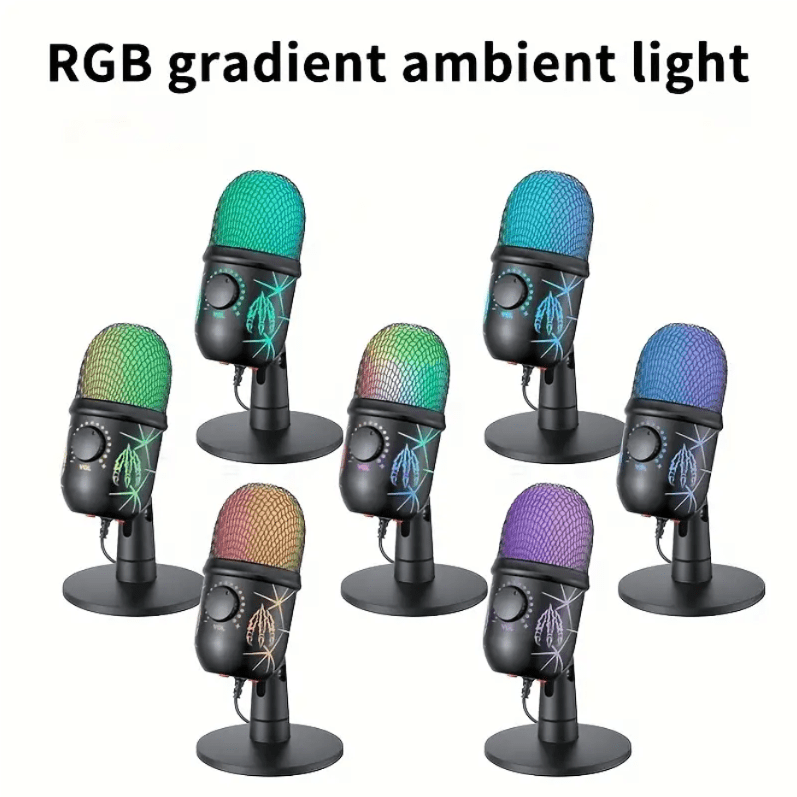 Gaming Microphone USB Computer Microphone for PC Mac PS4/5 Condenser Podcast RGB