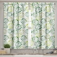 thumbnail image 2 of Ambesonne Botanical Valance & Curtain, Minimalist Monstera Art, 55"x24", Fern Green Yellow Green, 2 of 7