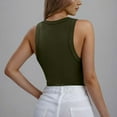 thumbnail image 5 of DDAPJ pyju Womens Ribbed Tank Top 2025 Summer Scoop Neck Slim Fitted Tops Basic Solid Sleeveless Undershirts Prime Sales Green XXL, 5 of 9