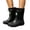 Black, variant on Women's Mid-Calf PVC Rain Boots, Waterproof Non-Slip Thick Sole Garden Work Wellies