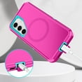thumbnail image 5 of I-HONVA For Samsung Galaxy S25/S24 Plus Case Compatible with MagSafe,3-Layer Military Grade Drop Protection Anti-Slip Rugged Shockproof Dustproof Protection 6.7 inch Phone Case,Rose Turquoise, 5 of 7