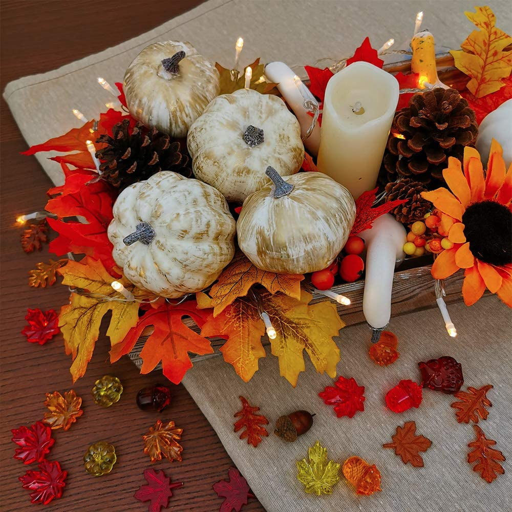 Artmag 16 Pcs Assorted Fall Artificial Pumpkins Harvest White Faux Pumpkins and Gold Plating Pumpkins for Halloween Fall Thanksgiving Decorating Displaying Artmag 16 Pcs Assorted Fall Artificial Pumpkins Harvest White Faux Pumpkins and Gold Plating Pumpkins for Halloween Fall Thanksgiving Decorating Displaying