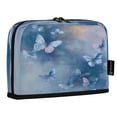 thumbnail image 2 of Standing Pencil Case with Base Large Capacity Stationery Pouch Pen Bag with Zipper for Women Men Blue Butterflies Flying, 2 of 7