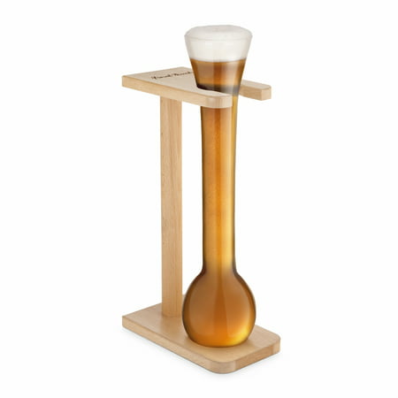 Half Yard of Ale Beer Glass with Oak Stand - 28.7 oz