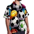thumbnail image 2 of Football Men's Hawaiian Printed Short Sleeve Button Down Casual Beach Shirt's, Unisex, 2 of 6