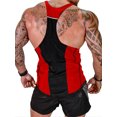 thumbnail image 2 of FAROOT Men's Workout Tank Tops Contrast Color Muscle Shirt Training Bodybuilding Fitness Gym Tops, 2 of 3