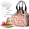 thumbnail image 4 of Pioneer Flower Floral Print Pattern Drawstring Lunch Bag Women - Drawstring Lunch Bag Insulated for Work Office - Stain-Resistant Large Lunchbags for Women with Multi-Pockets, 4 of 6