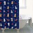 thumbnail image 4 of Dark Blue Christmas Dog and Snowman Pattern Shower Curtain 36"x72" ,Bathroom Decorative Shower Curtains Set with 12 Hooks,Modern Waterproof Washable Shower Curtain, 4 of 6