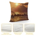 thumbnail image 4 of Orinice Sunset Ocean Mountains Graphic Decorative Cushion Throw Pillow Cover Short Plush for Home Living Room Bed Sofa Zipper Closure 1PC 24x24in, 4 of 5