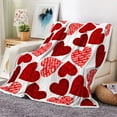 thumbnail image 2 of Love Valentines Throw Blanket, Red Pink Hearts Blankets and Throws, Romantic Throws Super Soft Warm Cozy Flannel Blankets for Bed Couch Sofa, 50x60 Inches, 2 of 6