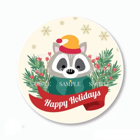 DOPASTICKER Happy Holidays Animal Scrapbook Chri.Stm.As Stickers Phone Decal Water Bottle Stickers Cars Stickers Water Bottle Stickers For Kids