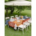 thumbnail image 4 of Outdoor Tablecloth with Umbrella Hole for Patio/Picnic/Party/Camping, Orange Red Sunflowers Waterproof Table Cloth Rectangle Table Cover Washable, Boho Retro Floral Rustic Blossom (52"x 70"), 4 of 8