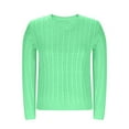 thumbnail image 4 of Scyoekwg Fall Tops for Women 2025 Long Sleeve Casual Crew Neck Knit Sweater Pullover Trendy Loose Pullover (Green,S), 4 of 9