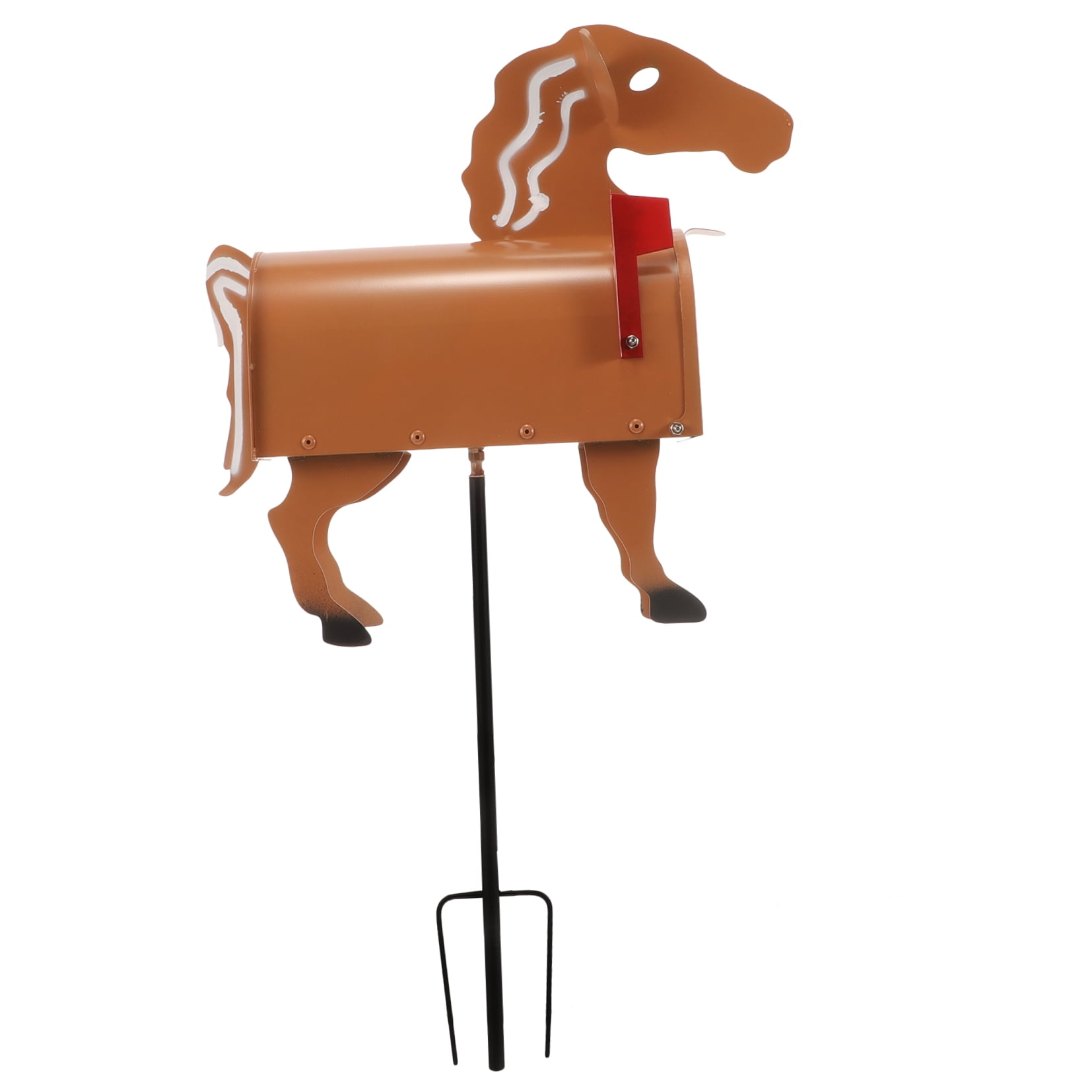 HONMEET Outdoor Wall-Mounted Mailbox Horse Shaped Iron 1Set 11.4X11X4.5In