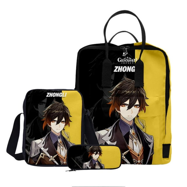 Set de mochilas escolares Genshins Impacts Mochila con impresión 3D para niños