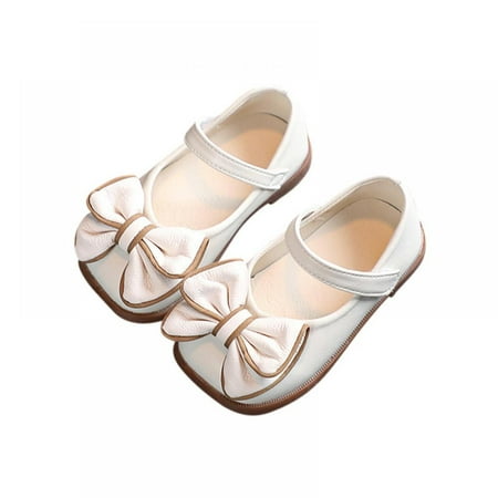 

Toddler Little Girls Mary Jane Ballerina Shoes Wedding Bridesmaids Princess Shoes with Big Bowknot