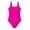Z-Hot Pink43, variant on CAIVO Child Girls One-Piece Swimsuit Full Coverage Square Neck Sleeveless Bathing Suit Pure Color Swimwear With Padded For Toddlers And Kids