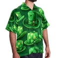 thumbnail image 2 of Saint Patrick's Day Men's Hawaiian Shirt, Button Down Poplin Short Sleeve Casual Summer Beach Printed Unisex Shirts, 2 of 6
