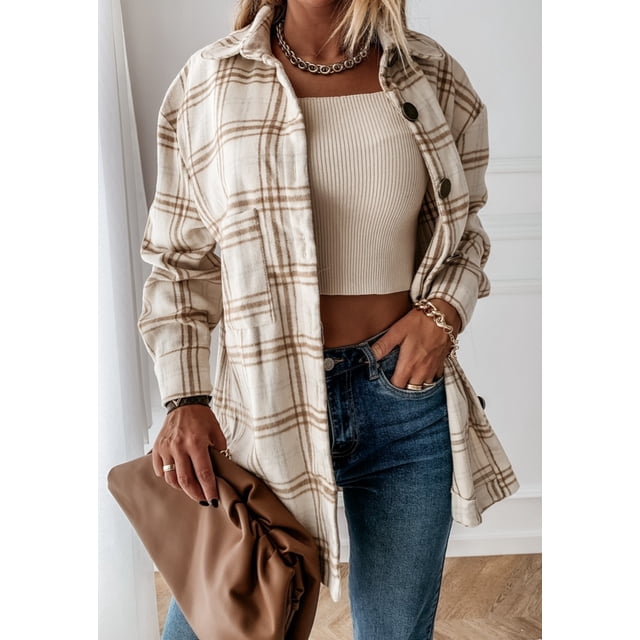 Chaqueta de franela para mujer, camisa de manga larga, blusa, abrigo, chaqueta de franela