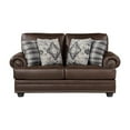 thumbnail image 3 of Lexicon Franklin Polished Microfiber Loveseat in Dark Brown, 3 of 8