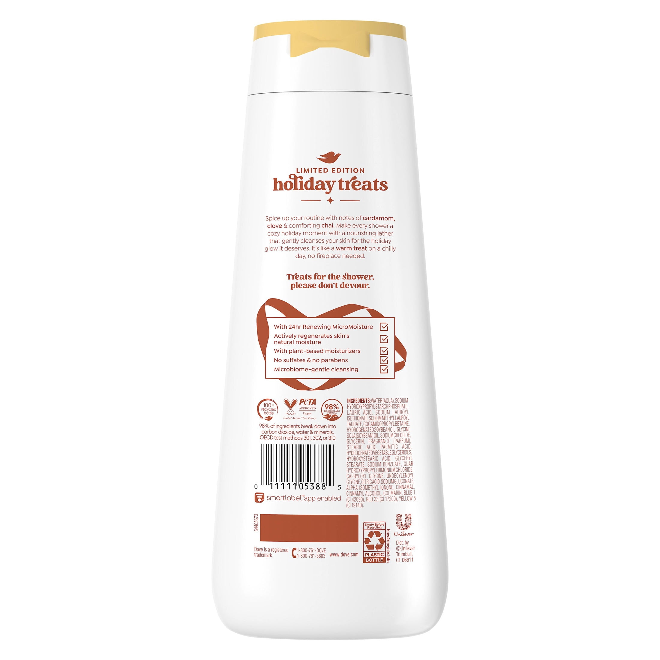 Dove Limited Edition Holiday Treats Body Wash For Deep Nourishment Spiced Chai Latte ,20 fl oz