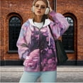 thumbnail image 2 of Uorisanigo Purple Rose Horse Womens Full Zip Up Hoodies Size 2XL Polyester Oversized Long Sleeve Hoodies with Pocket Soft Fall Fashion Sweatshirt, 2 of 7