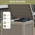 thumbnail image 3 of Uforic 35 Gallon Outdoor Resin Deck Box, Lockable Waterproof UV-Resistant Storage Box for Patio Cushions & Garden Tools, Light Brown, 3 of 8