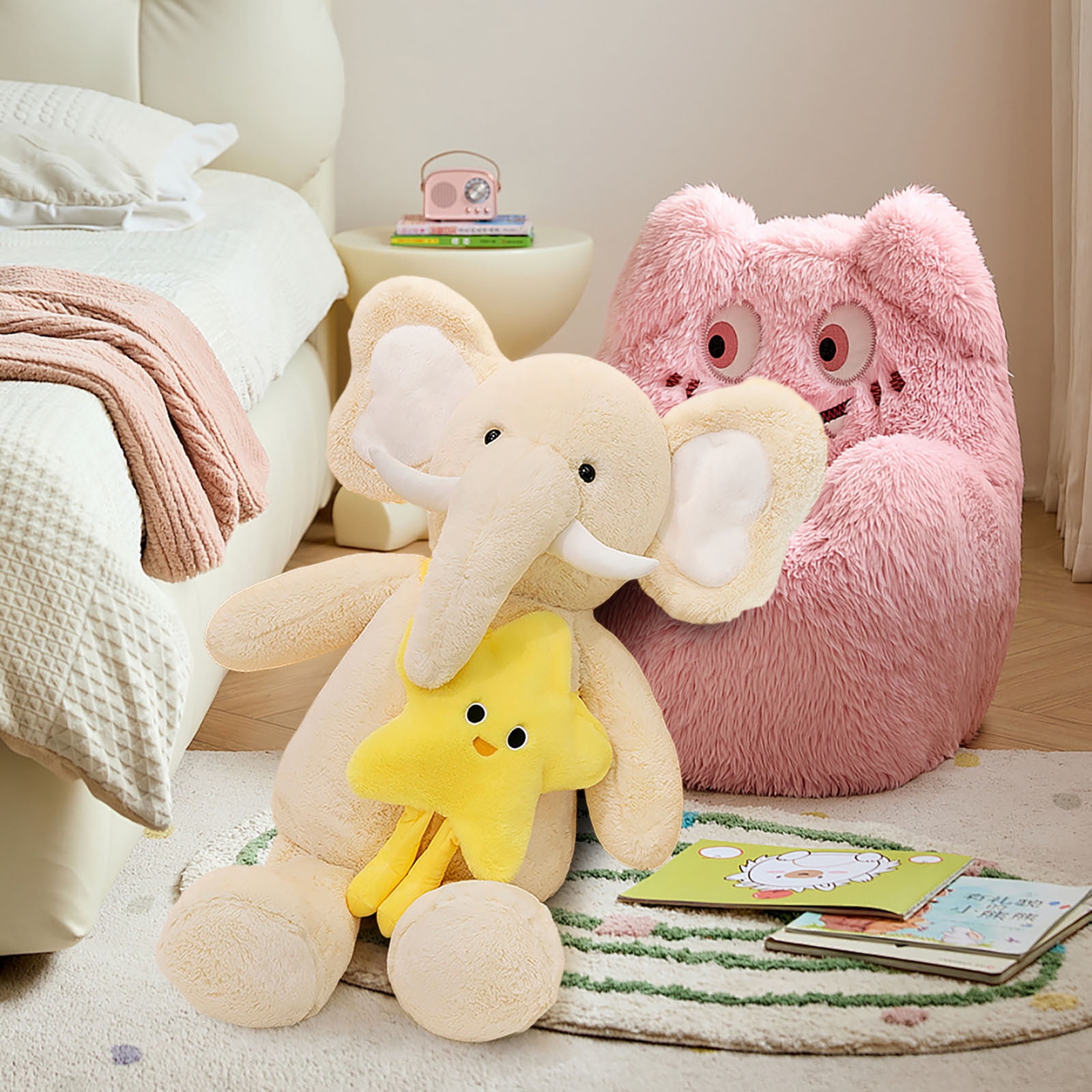 Edunwind Savings Elephant Stuffed Animals Stuff Animal Plush Toy for Babies Girls Boys, Elephants Plushie Teddy Bear Toys for Birth Stats Baby Shower Infant Newborn Boy & Girl