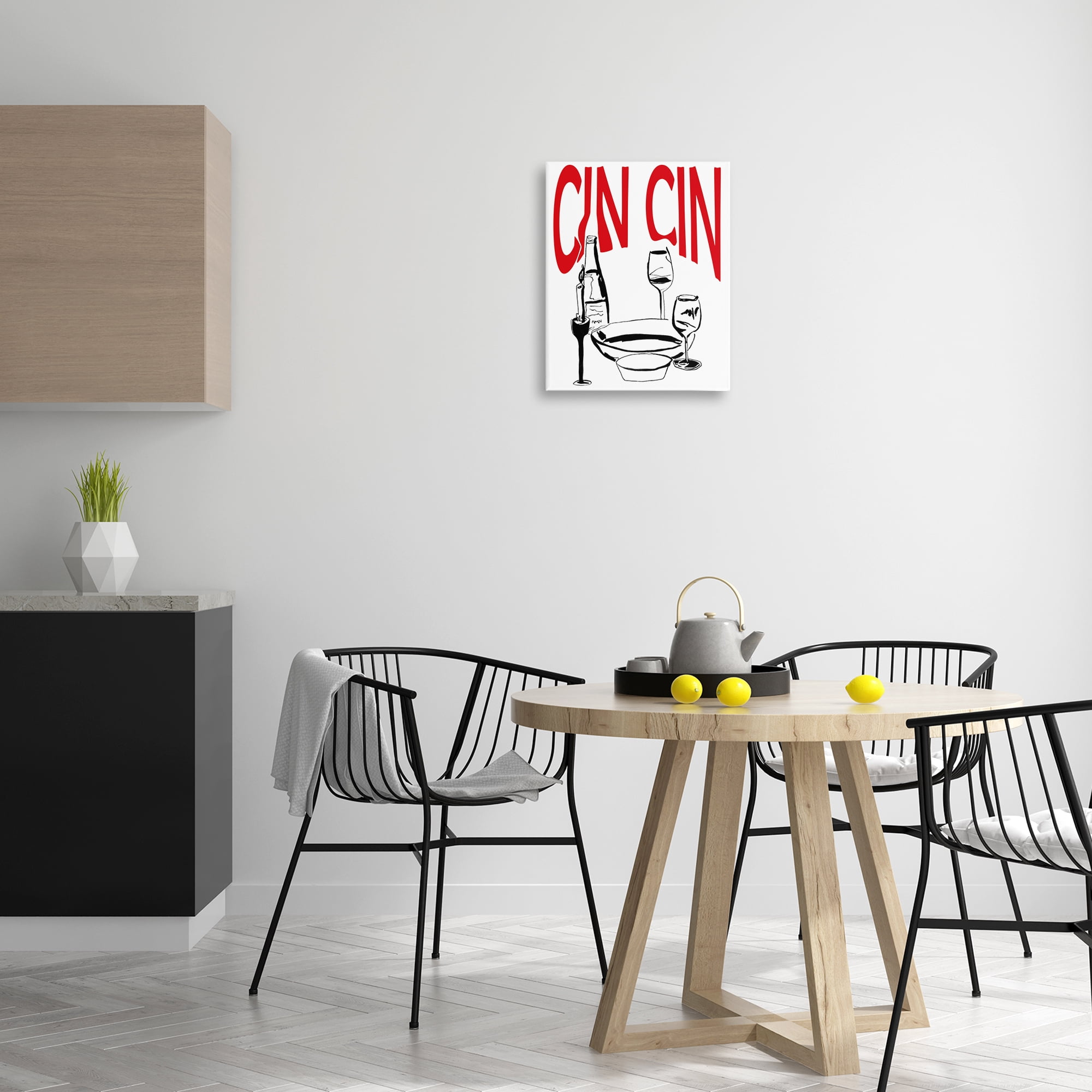 Stupell Industries Cin Cin Wine Glasses Food & Beverage Painting Wrapped Canvas Art Print Wall Art, 16 x 20