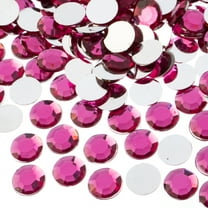 John Bead 400-Piece 12mm (SS50) | Fuchsia Acrylic Round Flat Back Rhinestones