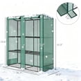 thumbnail image 3 of Lean-To Portable Greenhouse with 3-Tier Wire Shelves, 56.7" x 18.9" x 59.8"/55.9" H, Powder-Coated Steel Frame, 140 GSM UV-Resistant PE Cover, Dual Roll-Up Zipper Doors for Outdoor Plant Care, 3 of 10