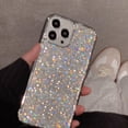thumbnail image 4 of Compatible with iPhone 15 Pro Max Case for Women Bling Diamond 3D Glitter Rhinestone Crystal Sparkle Shiny Cute Plating Bumper Case Fashion Luxury Slim Thin Protective Cover Phone Case Silver, 4 of 10
