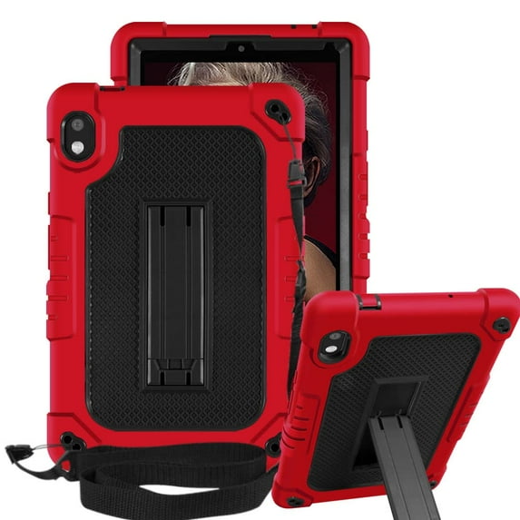 FIEWESEY for Orbic Tab8 5G Tablet Case,Heavy-Duty Shockproof Kids Friendly Rugged Hybrid Protective Cover Case for Orbic Tab8 5G Verizon/Orbic Tab8 5G UW 8-Inch Tablet(Red/Black)