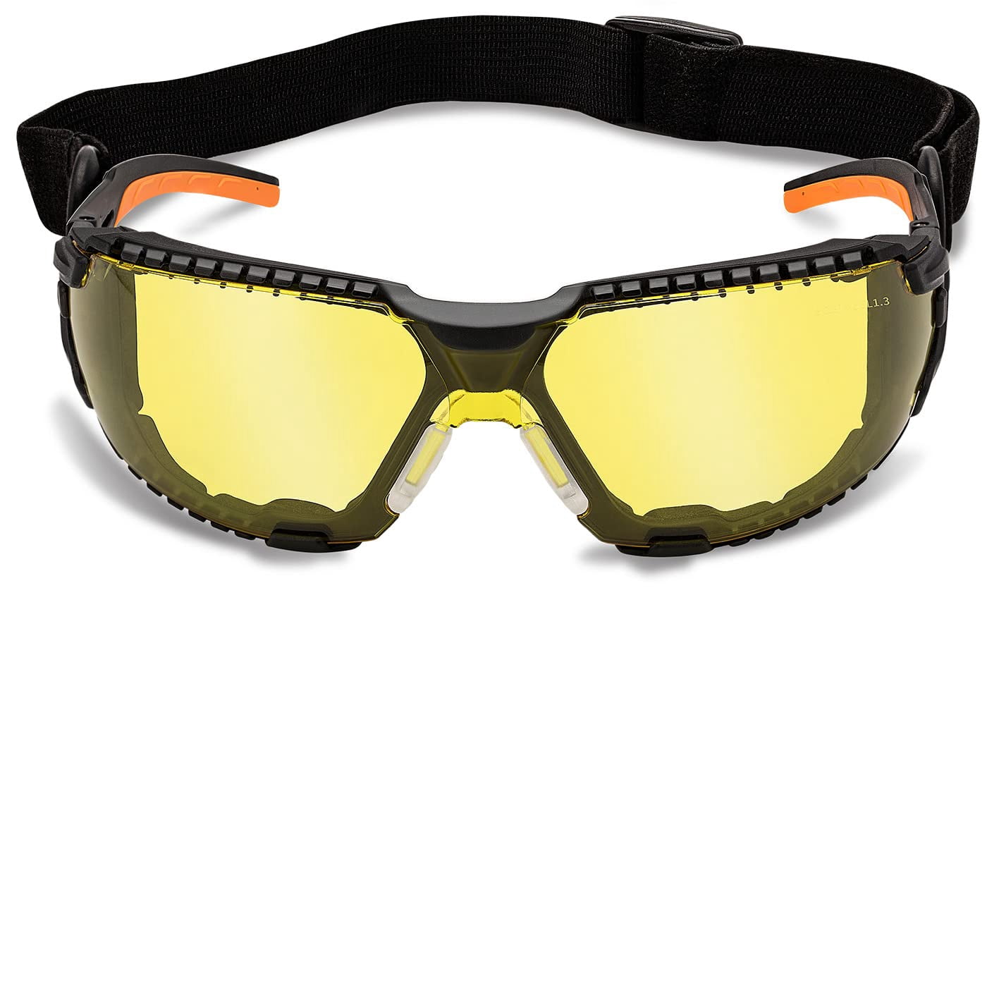 ProtectX Safety Glasses Foam Lens Wrap w Strap, Scratch Resistant Anti Fog Polycarbonate Lenses ANSI Z87.1 with UV Protection