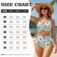 thumbnail image 7 of Xoenoiee Green Daisy Flower Print High Waisted Bikini Sets for Women Tummy Control Swimsuits Two Piece Bathing Suit with Adjustable Straps 2026, M, 7 of 7