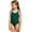 Dark Green, variant on CAIXIA One Piece Swimsuit Girls Adjustable Straps Girl Bathing Suit Contrast Trim Bow Back Ruched Girls Swimsuits Size 14-16 Soft Padded Swimwear,120