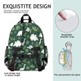 thumbnail image 5 of Green Cartoon Dinosaurs Leaves Pattern Cute School Backpack Bag for School with Padded Back and Adjustable Shoulder Straps 15.25"x11.5"x5.25", 5 of 5
