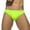 Green, variant on Mens Swim Brief Male Low Waist Bikini Briefs Solid Color Nylon Swimming Briefs Cup Anti Embarrassing Beach Shorts Tie(Orange,L)