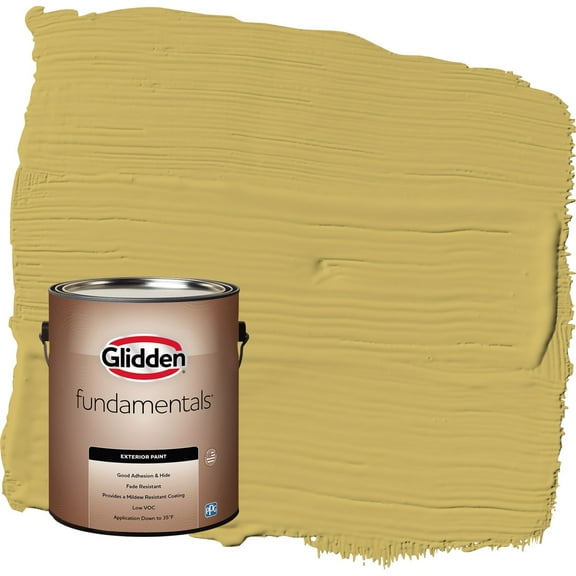 Glidden Fundamentals Split Pea Soup / Green Flat Exterior Paint, 1 Gallon