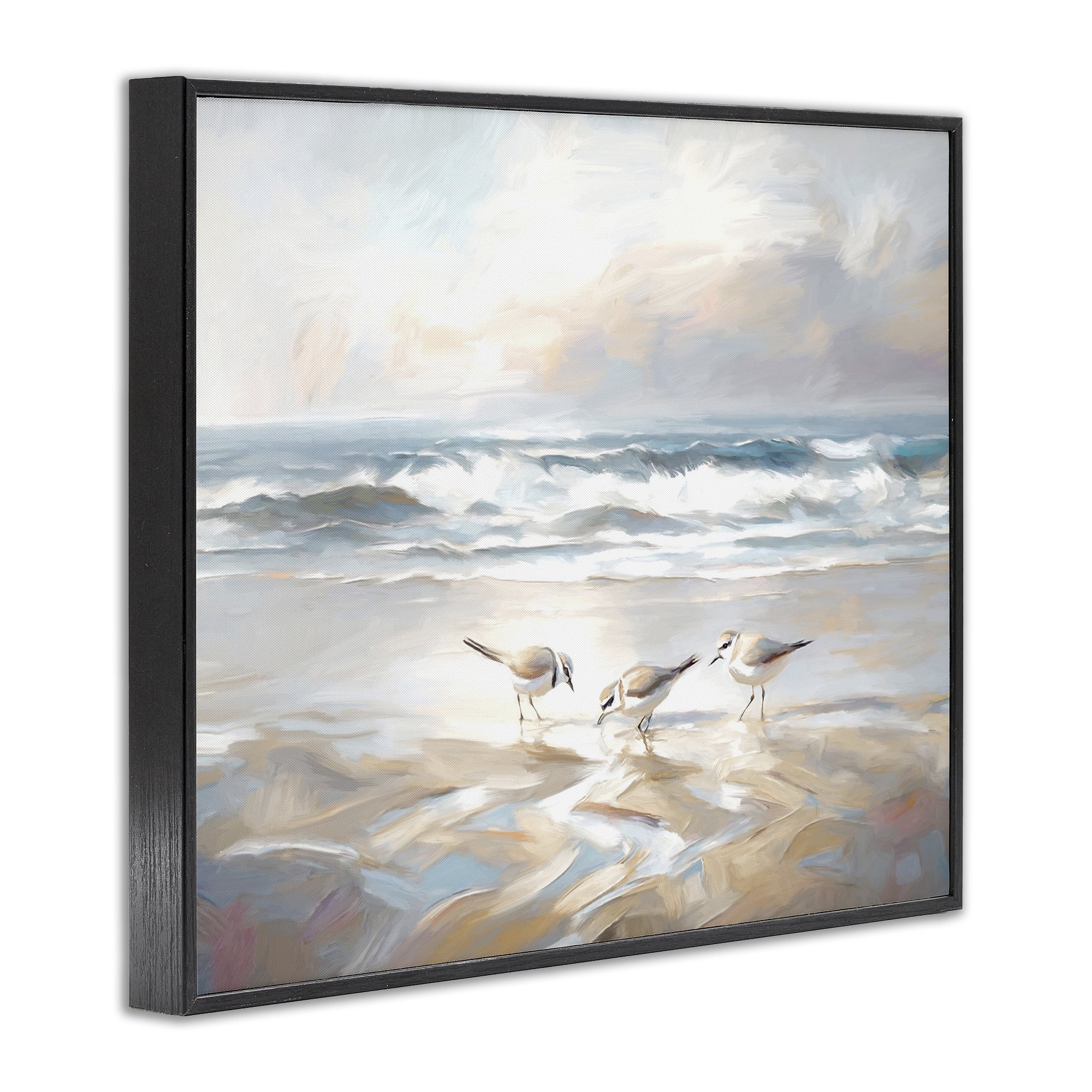 Stupell Industries Blue Haven Bay Coastal Painting Black Framed Art Print Wall Art, 20 x 16