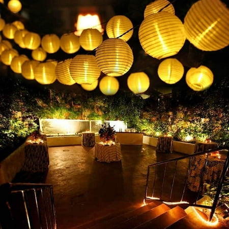 

LED Outdoor Light Chain Solar Outdoor 6.5 Meters 30 Lanterns Waterproof Decorative Solar Garden Terrace Balcony Light White