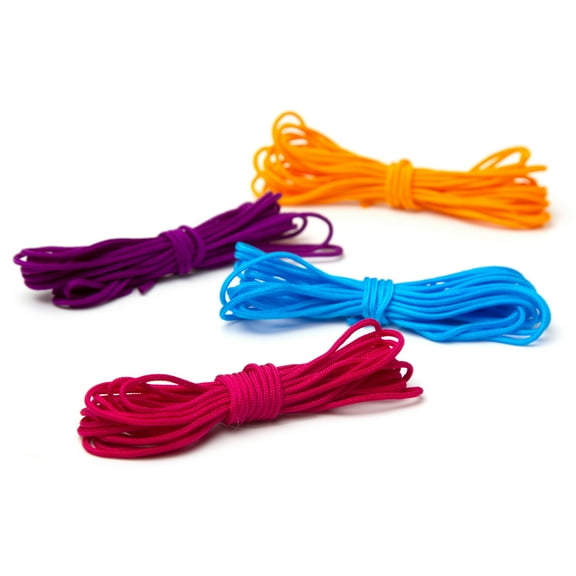 Cousin DIY Bright Colored Nylon Cord, Jewelry Making, Multi-Color, 4 Piece Roll, 36 ft