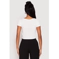 thumbnail image 4 of Women's Waffle Knit Short Sleeve Crop Top, 4 of 4